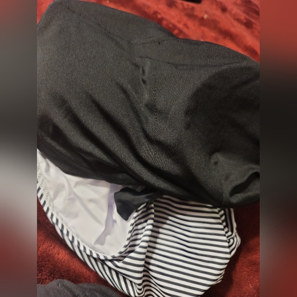 NWOT KNOTTED CROP TOP WITH PADDED BRA ATTACHED HIGH WAISTED RUCHED BIKINI SWIM - Picture 9 of 11